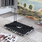 HomeRoots 24" Microfiber Folding Bench With Faux Zebra Finish