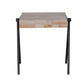 HomeRoots 24" Modern Industrial Side End Table With Multi Grain Wood Finish