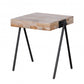 HomeRoots 24" Modern Industrial Side End Table With Multi Grain Wood Finish