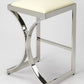 HomeRoots 24" Off White And Silver Faux Leather And Iron Backless Counter Height Bar Chair With Footrest