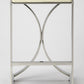 HomeRoots 24" Off White And Silver Faux Leather And Iron Backless Counter Height Bar Chair With Footrest