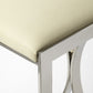HomeRoots 24" Off White And Silver Faux Leather And Iron Backless Counter Height Bar Chair With Footrest