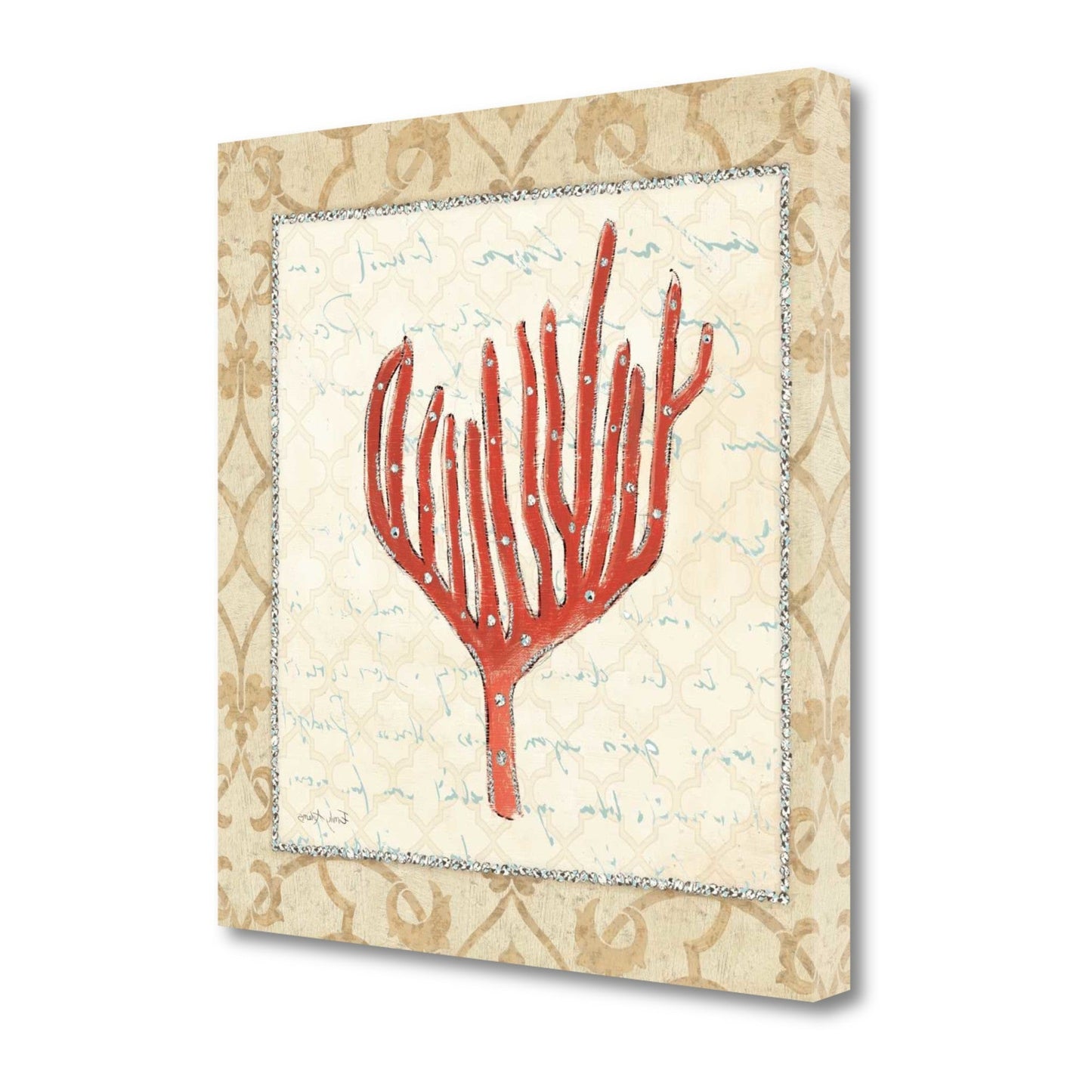 HomeRoots 24" Orange Underwater Coral 2 Giclee Wrap Canvas Wall Art
