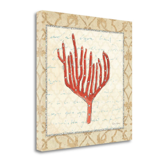HomeRoots 24" Orange Underwater Coral 2 Giclee Wrap Canvas Wall Art