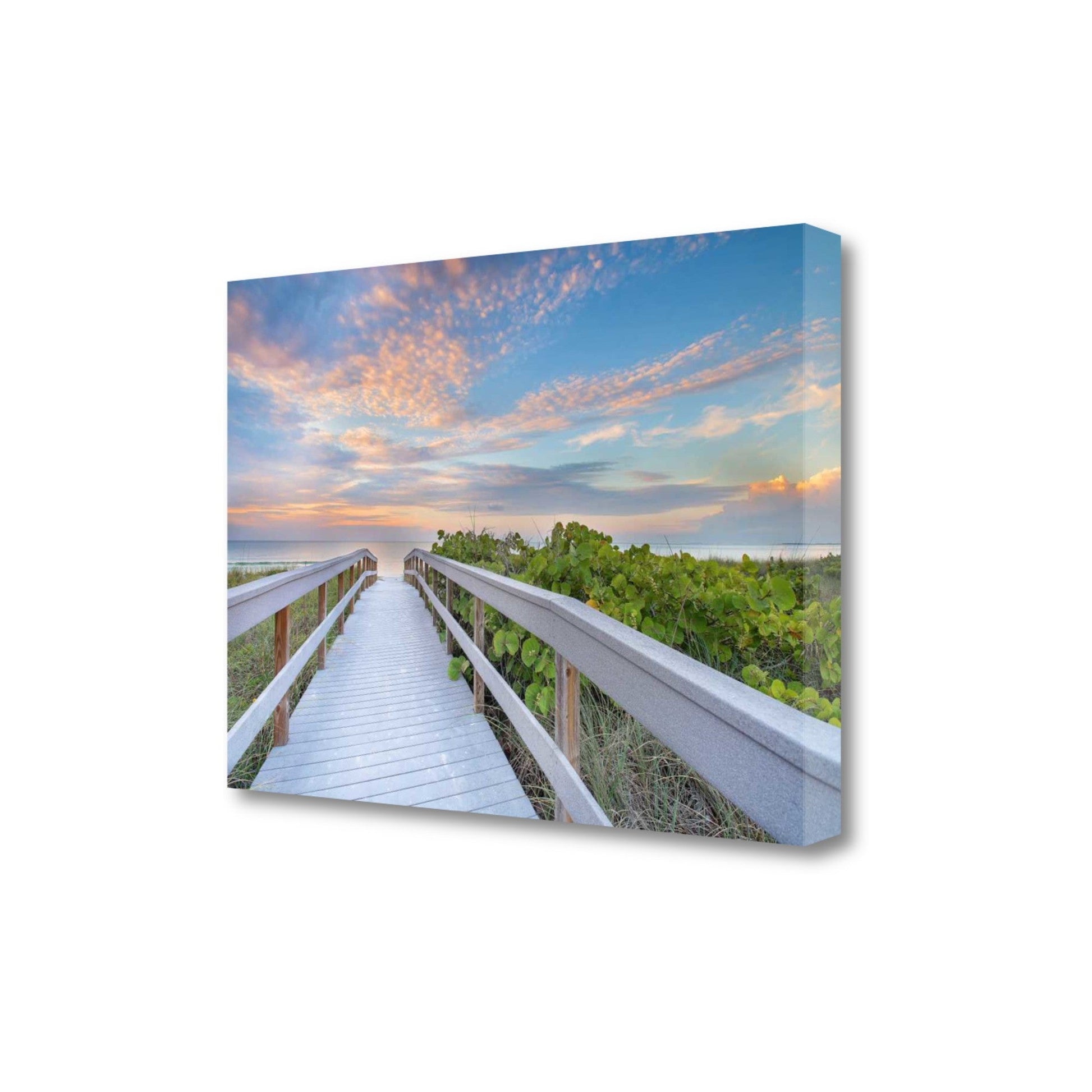 HomeRoots 24" Picturesque Sunset Beach View Giclee Wrap Canvas Wall Art