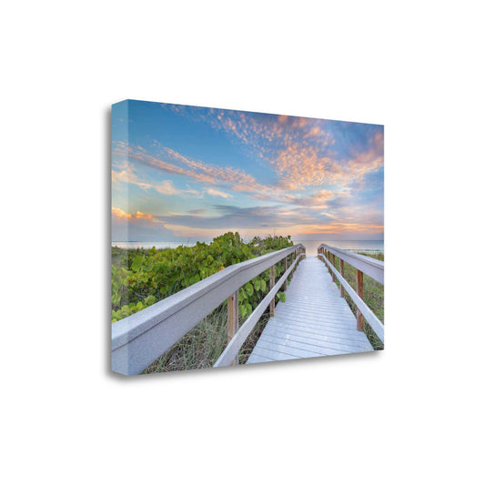 HomeRoots 24" Picturesque Sunset Beach View Giclee Wrap Canvas Wall Art