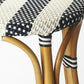HomeRoots 24" Rattan Backless Counter Height Bar Chair With Footrest in Blue and Natural Finish