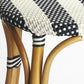 HomeRoots 24" Rattan Backless Counter Height Bar Chair With Footrest in Blue and Natural Finish