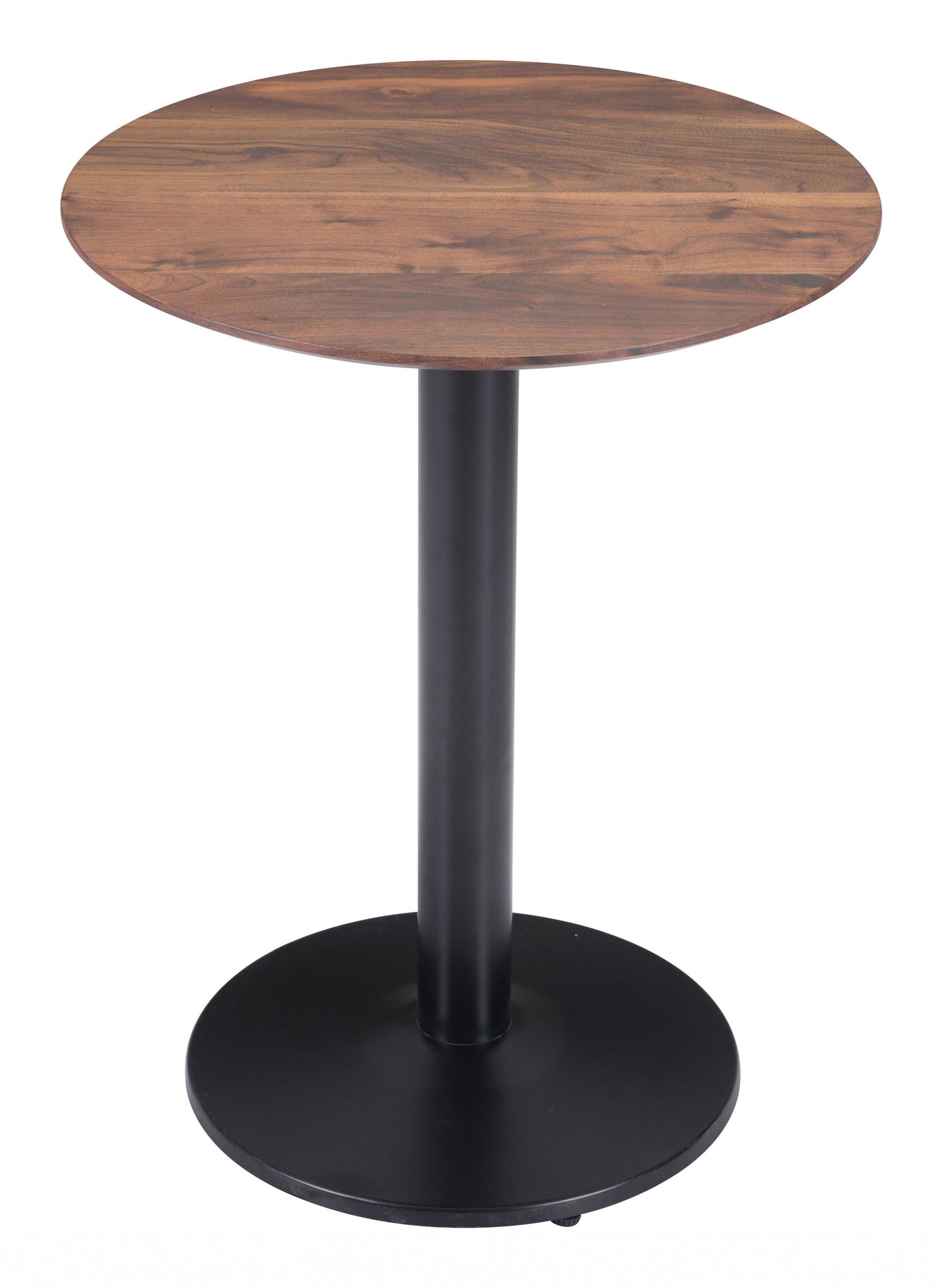 HomeRoots 24" Round End Table With Black and Brown Finish