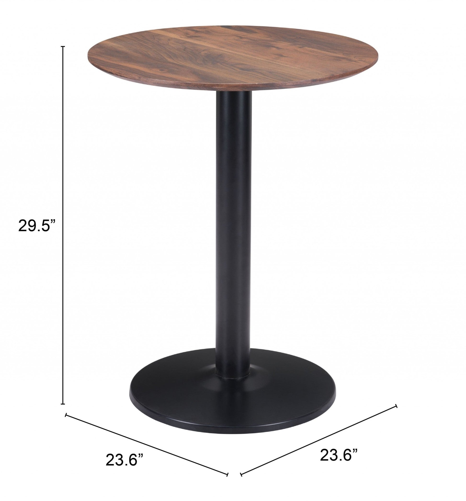 HomeRoots 24" Round End Table With Black and Brown Finish