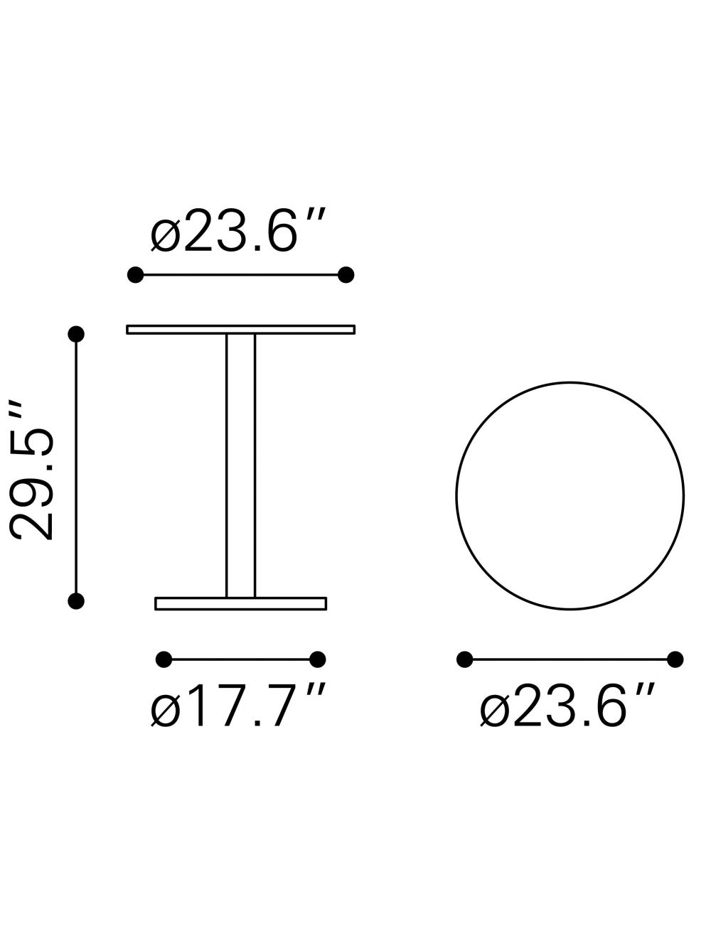 HomeRoots 24" Round End Table With Black and Brown Finish