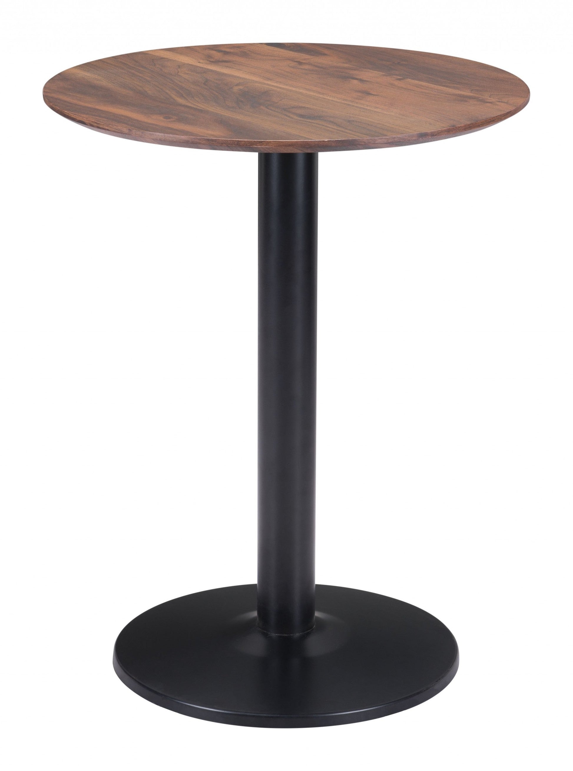 HomeRoots 24" Round End Table With Black and Brown Finish