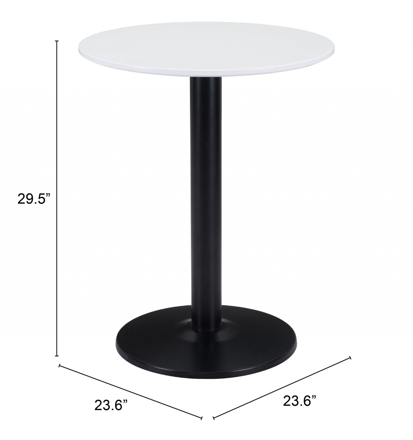 HomeRoots 24" Round End Table With Black and White Finish