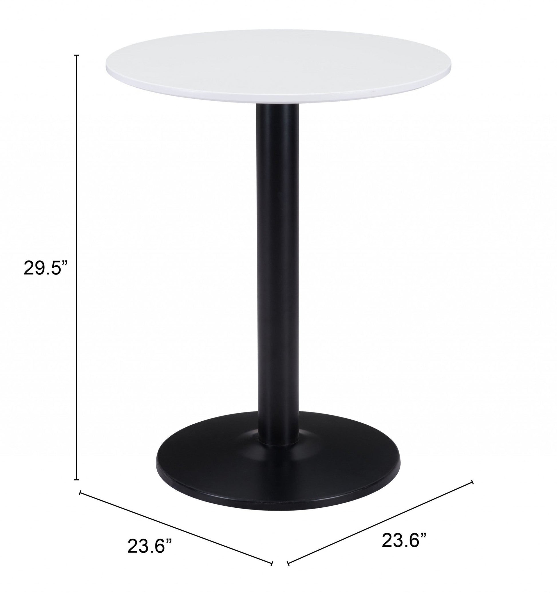 HomeRoots 24" Round End Table With Black and White Finish