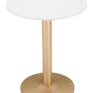 HomeRoots 24" Round End Table With Gold and White Finish