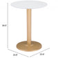 HomeRoots 24" Round End Table With Gold and White Finish