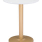 HomeRoots 24" Round End Table With Gold and White Finish