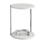 HomeRoots 24" Round End Table With Shelf in White Finish