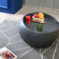 HomeRoots 24" Round Fiberglass and Glass Faux Granite Coffee Table