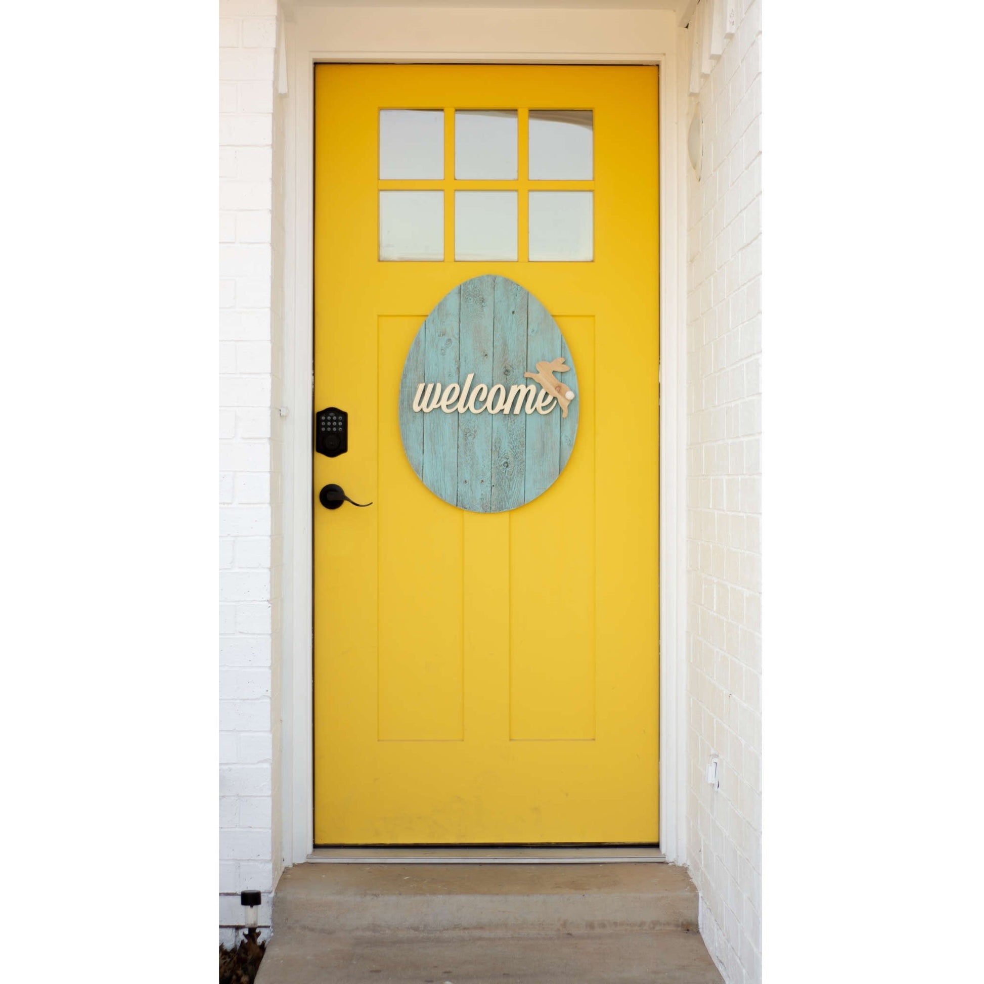 HomeRoots 24" Rustic Farmhouse Turquoise Wood Large Egg