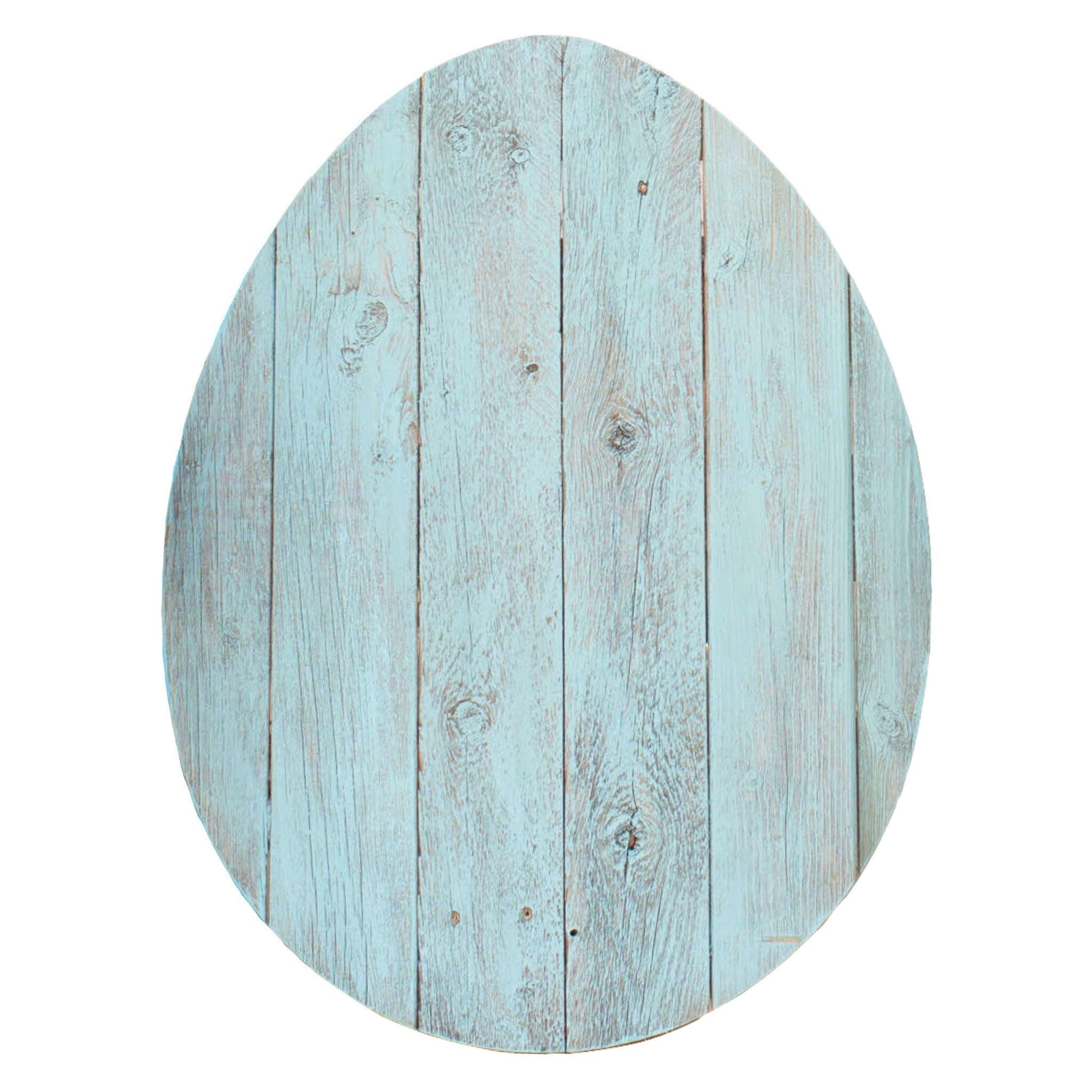 HomeRoots 24" Rustic Farmhouse Turquoise Wood Large Egg