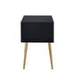 HomeRoots 24" Sleek Black And Gold Two Drawer End Table