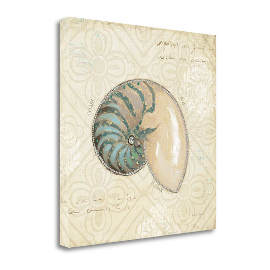 HomeRoots 24" Soft Vintage Beach Treasures Journal Giclee Print on Gallery Wrap Canvas Wall Art