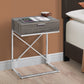 HomeRoots 24" Solid And Manufactured Wood End Table With Drawer in Silver and Taupe Finish