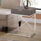 HomeRoots 24" Solid And Manufactured Wood End Table With Drawer in Silver and Taupe Finish