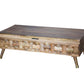 HomeRoots 24" Solid Wood Coffee Table With Drawer in Natural Finish