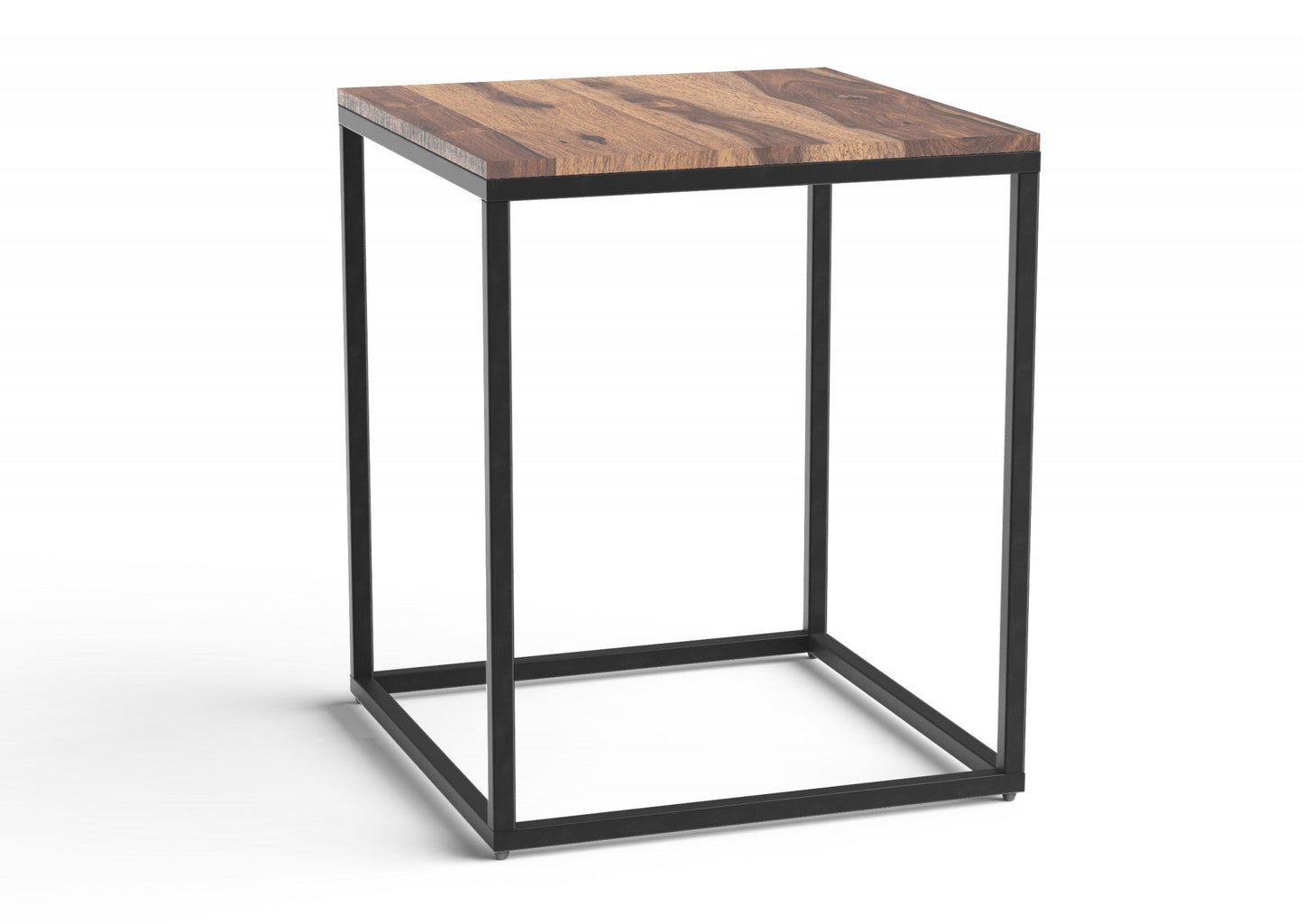 HomeRoots 24" Solid Wood End Table in Black and Brown Finish
