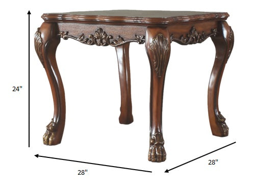 HomeRoots 24" Solid Wood End Table in Brown Finish