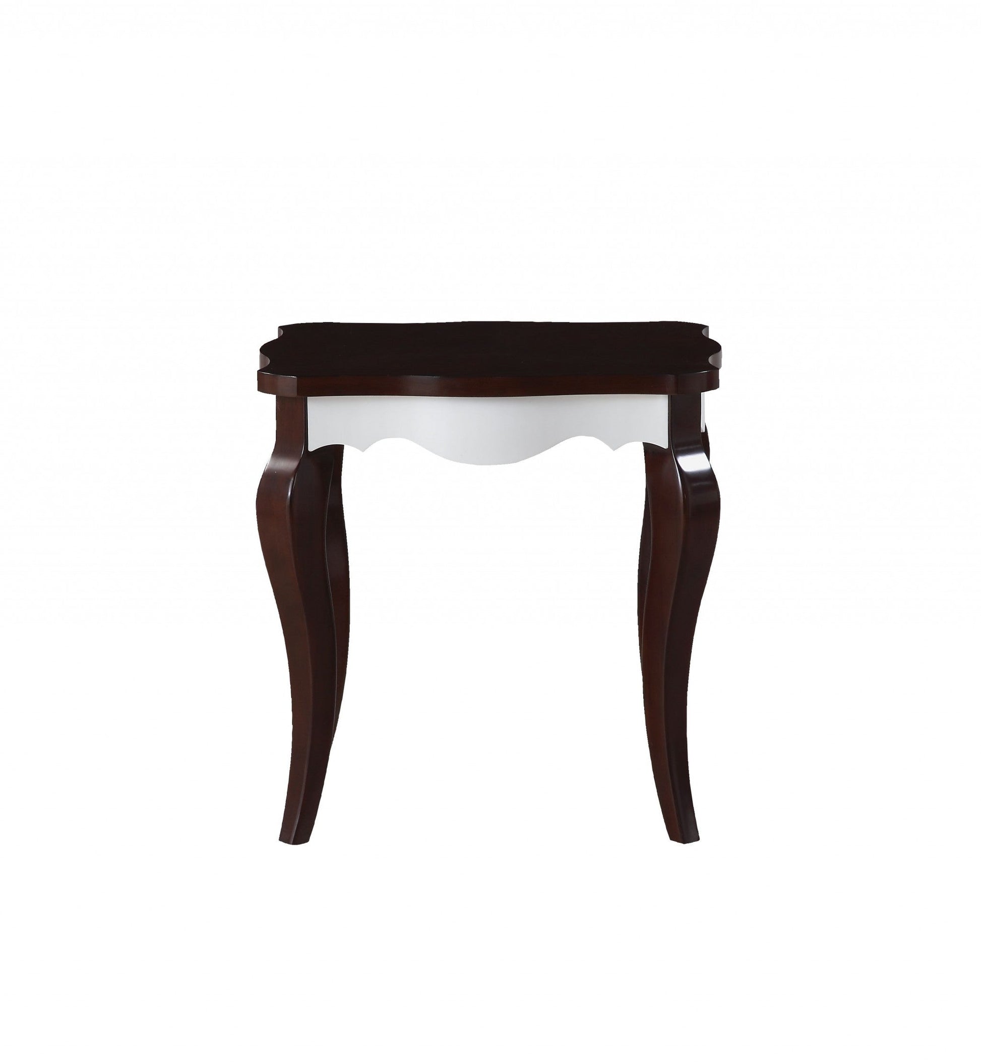 HomeRoots 24" Solid Wood End Table in Dark Brown Finish