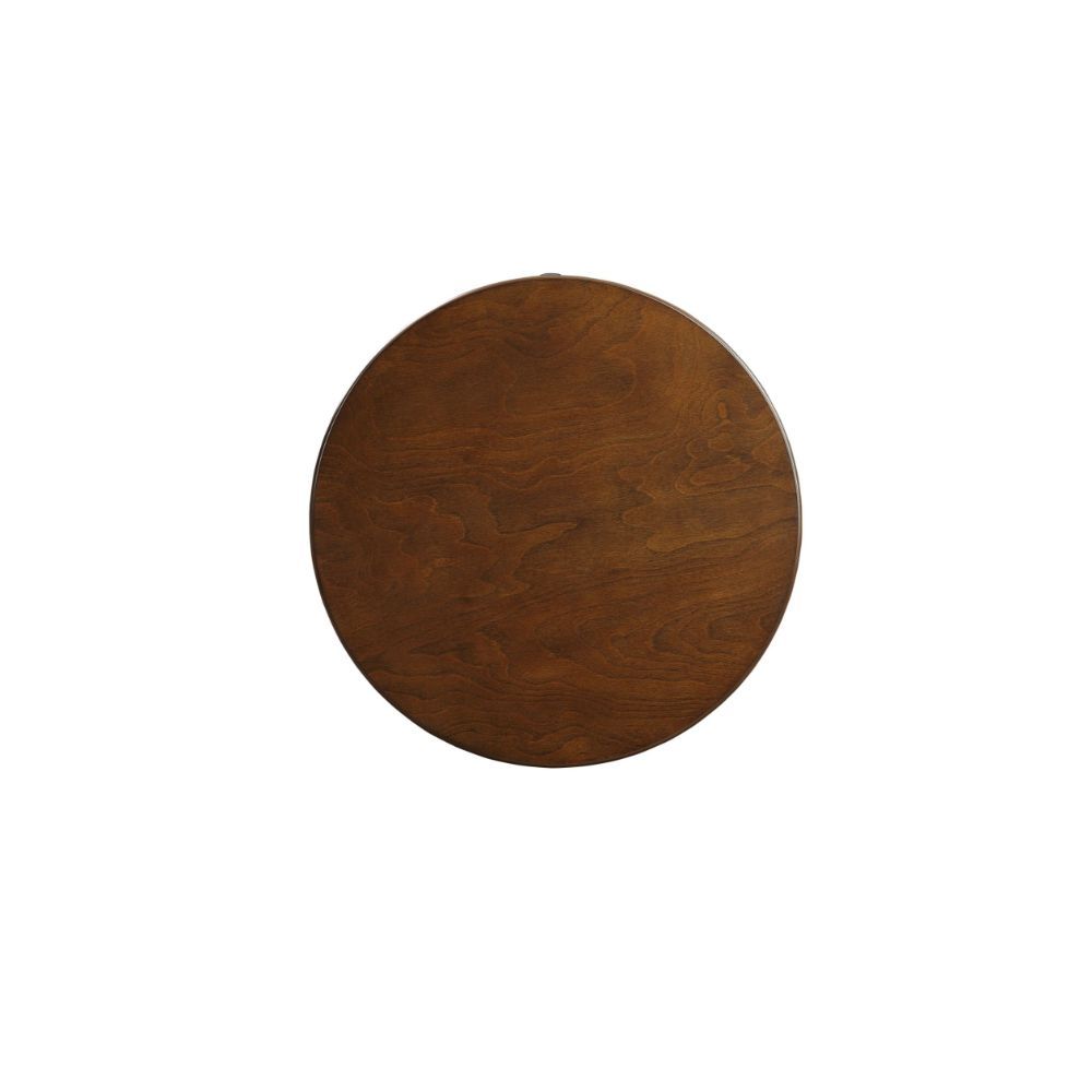 HomeRoots 24" Solid Wood Round End Table With Shelf in Brown Finish