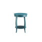 HomeRoots 24" Solid Wood Round End Table With Shelf in Teal Blue Finish