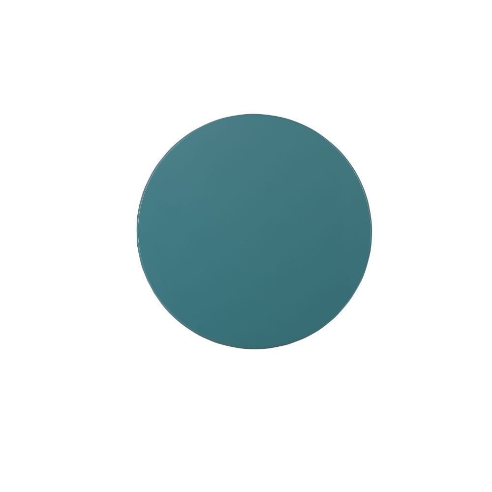 HomeRoots 24" Solid Wood Round End Table With Shelf in Teal Blue Finish