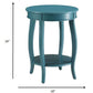 HomeRoots 24" Solid Wood Round End Table With Shelf in Teal Blue Finish