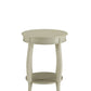 HomeRoots 24" Solid Wood Round End Table With Shelf in White Finish