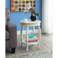 HomeRoots 24" Solid Wood Round End Table With Shelf in White Finish