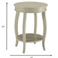 HomeRoots 24" Solid Wood Round End Table With Shelf in White Finish