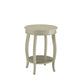 HomeRoots 24" Solid Wood Round End Table With Shelf in White Finish