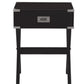 HomeRoots 24" Solid Wooden Metal Accent End Table in Black Finish