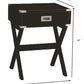HomeRoots 24" Solid Wooden Metal Accent End Table in Black Finish