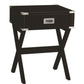 HomeRoots 24" Solid Wooden Metal Accent End Table in Black Finish