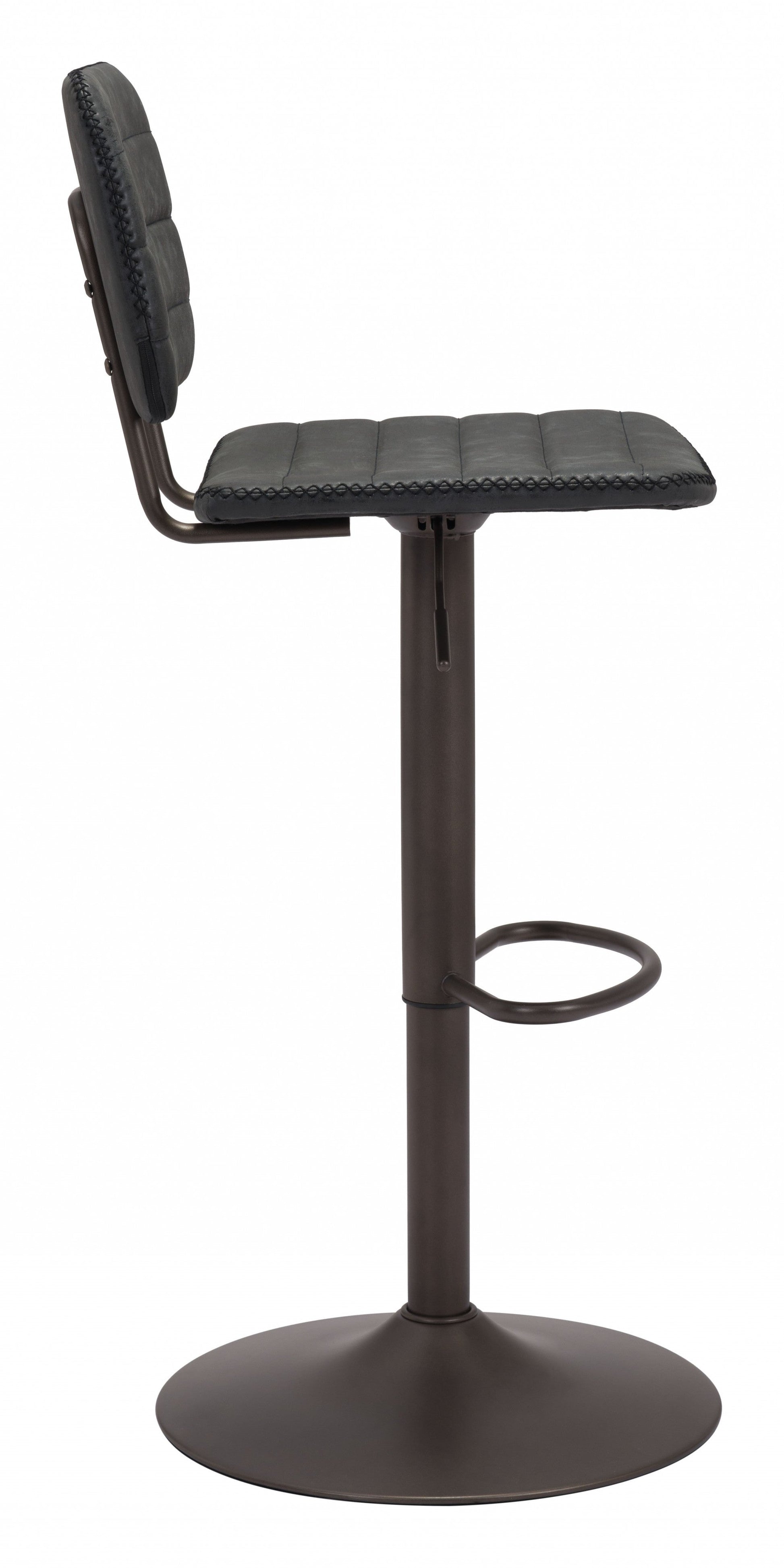 HomeRoots 24" Steel Swivel Low Back Counter Height Chair in Black Finish