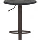 HomeRoots 24" Steel Swivel Low Back Counter Height Chair in Black Finish