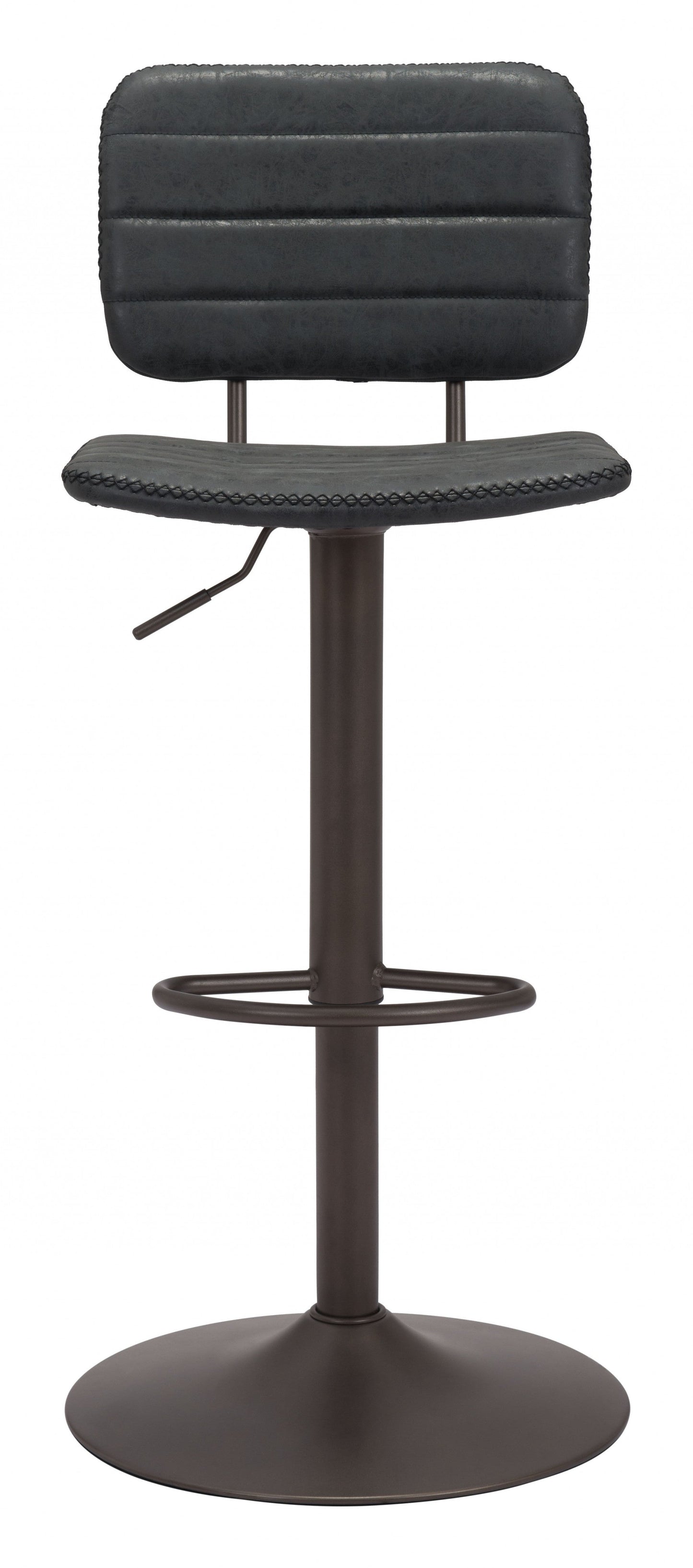 HomeRoots 24" Steel Swivel Low Back Counter Height Chair in Black Finish