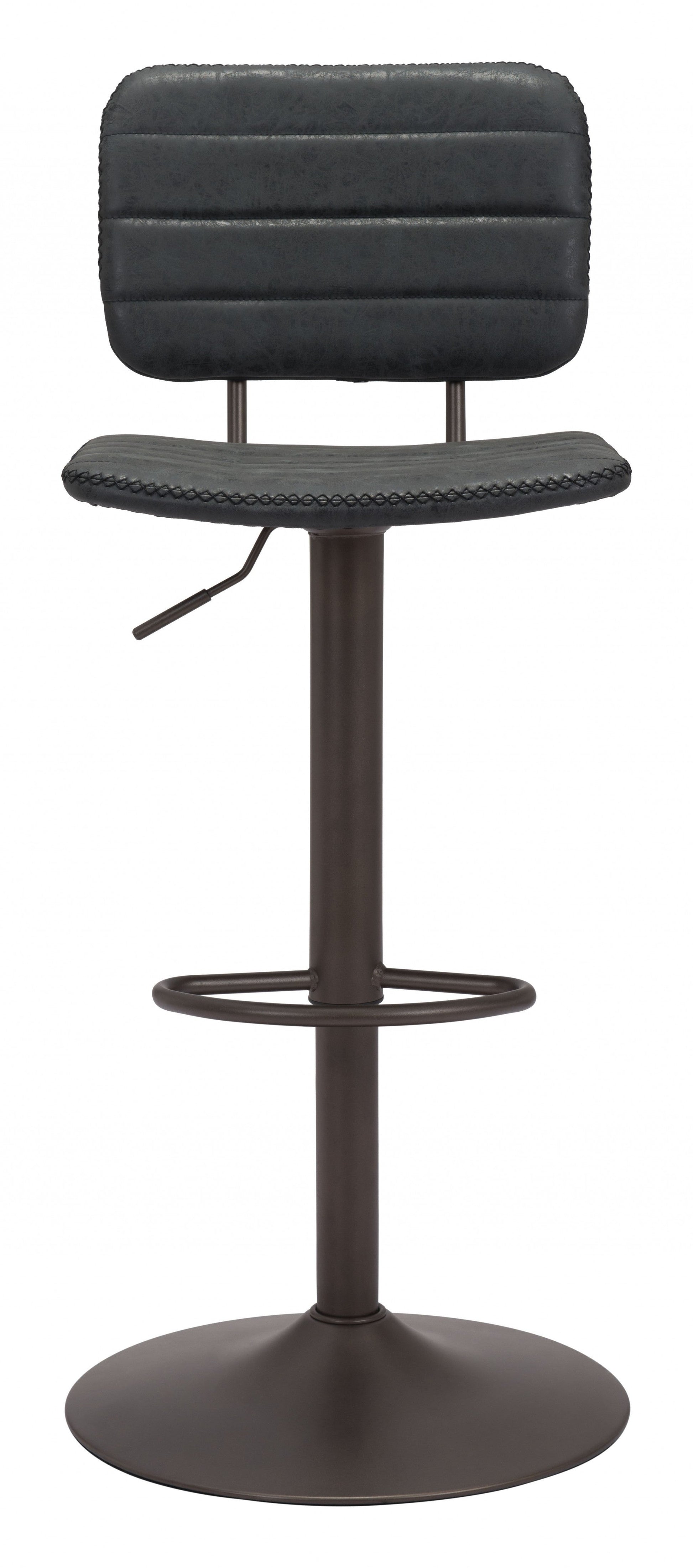 HomeRoots 24" Steel Swivel Low Back Counter Height Chair in Black Finish