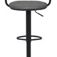 HomeRoots 24" Steel Swivel Low Back Counter Height Chair in Black Finish