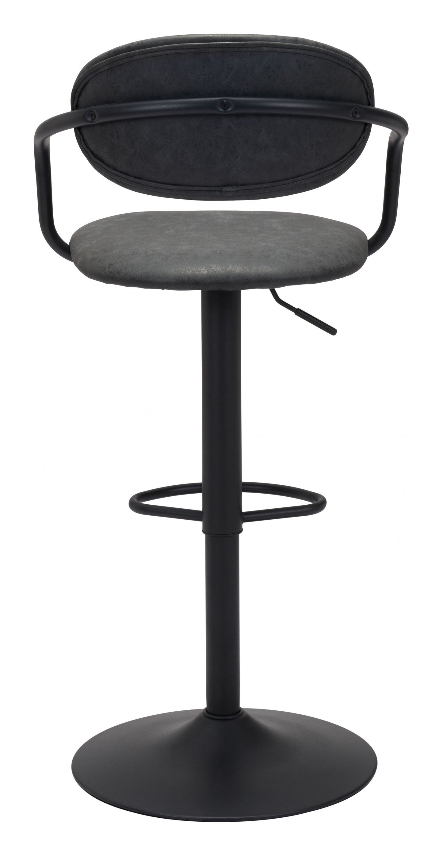 HomeRoots 24" Steel Swivel Low Back Counter Height Chair in Black Finish